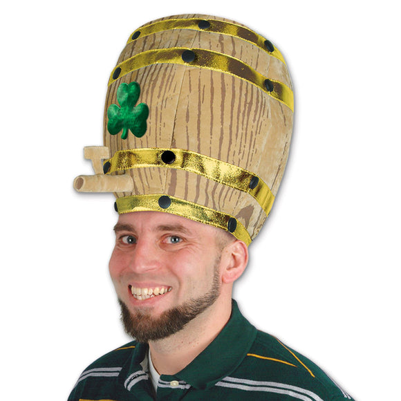 Beistle Plush Shamrock Beer Barrel Hat  (1/Card) Party Supply Decoration : St. Patricks