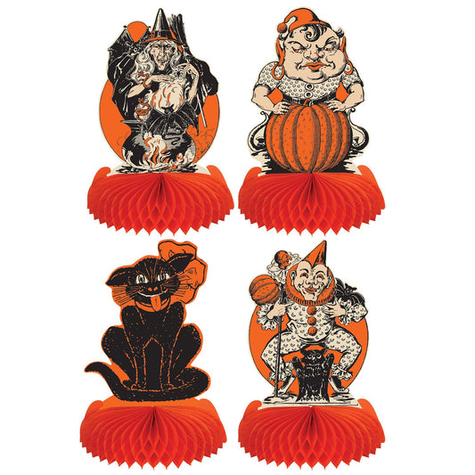 Beistle Vintage Halloween Centerpieces 9 in  (4/Pkg) Party Supply Decoration : Halloween-Vintage