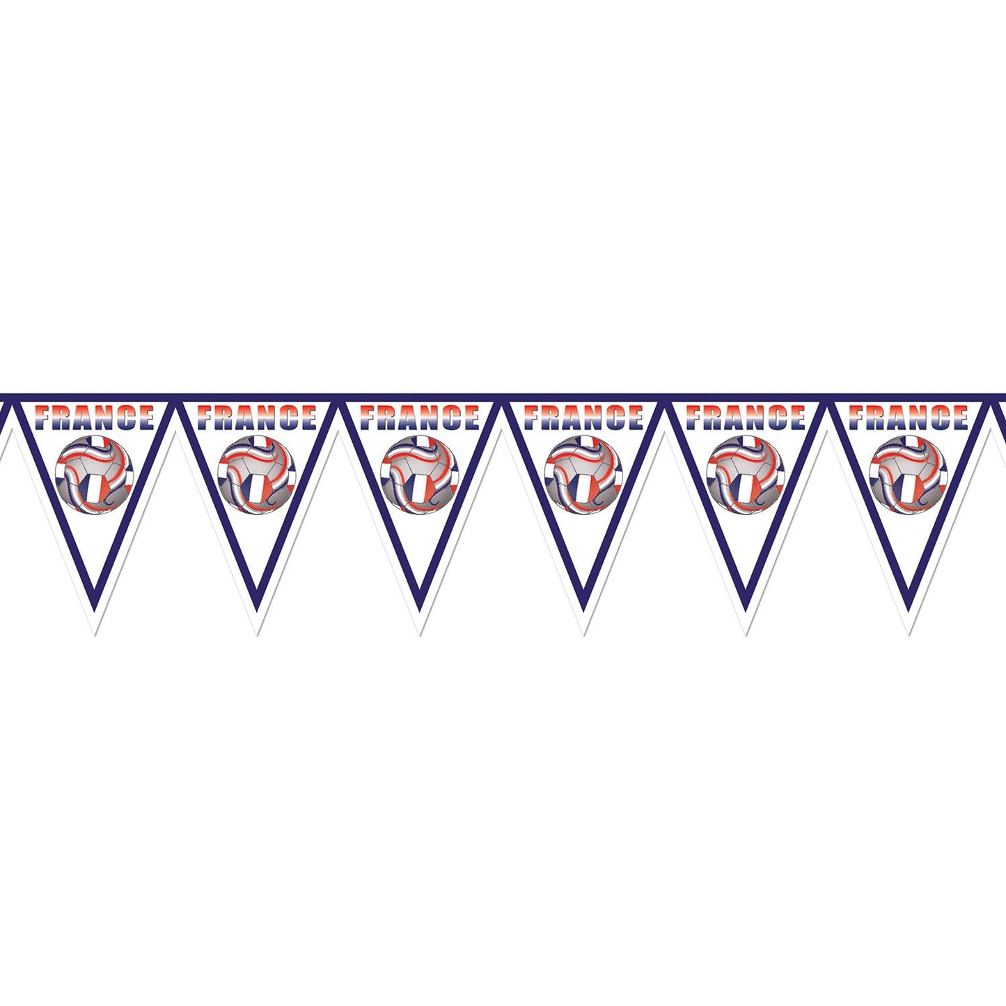 Beistle France Soccer Pennant Banner 11 in  x 7' 4 in  (1/Pkg) Party Supply Decoration : Soccer