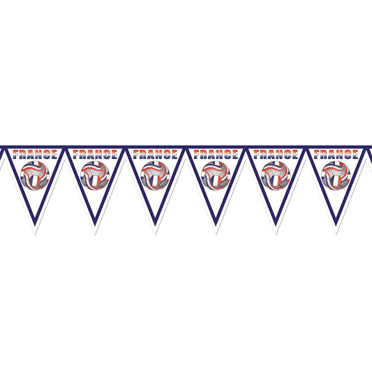 Beistle France Soccer Pennant Banner 11 in  x 7' 4 in  (1/Pkg) Party Supply Decoration : Soccer