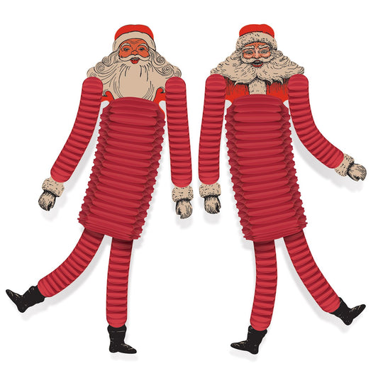 Beistle Vintage Christmas Santa Tissue Dancers - Party Supply Decoration for Christmas-Vintage