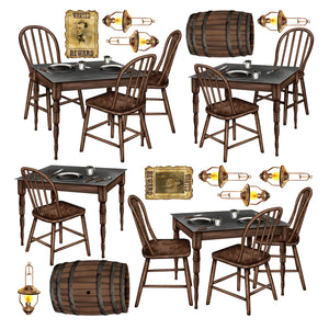 Beistle Saloon Table Props - Party Supply Decoration for Western