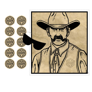 Beistle Pin The Badge On The Sheriff Game - Party Supply Decoration for Western