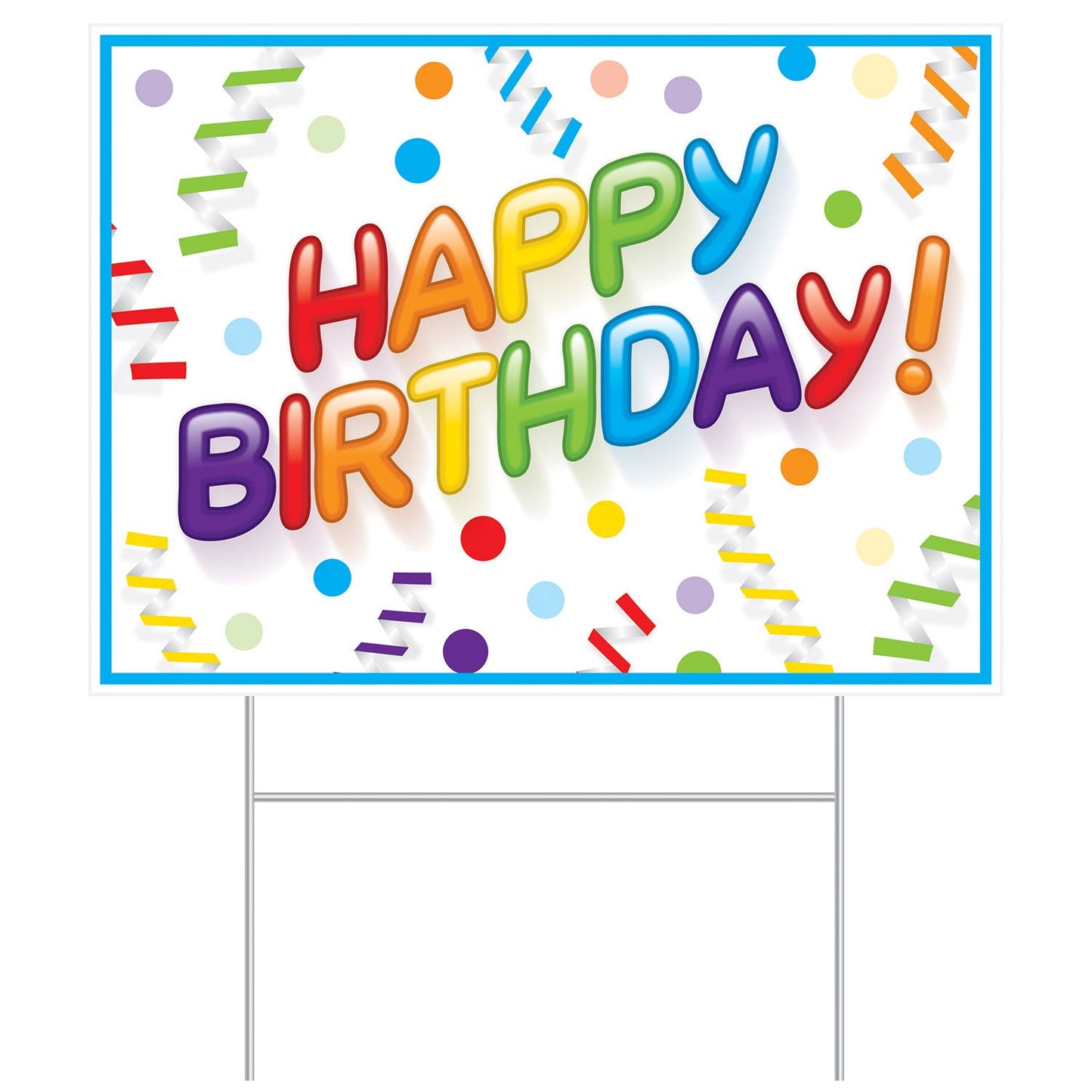 Beistle All Weather Happy Birthday Yard Sign 110.5 in  x 150.5 in  (1/Pkg) Party Supply Decoration : Birthday