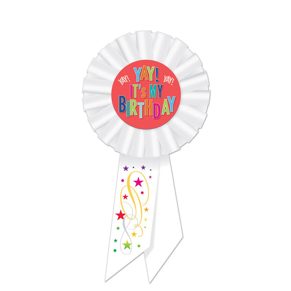 Beistle Yay! It's My Birthday Rosette - Party Supply Decoration for Birthday