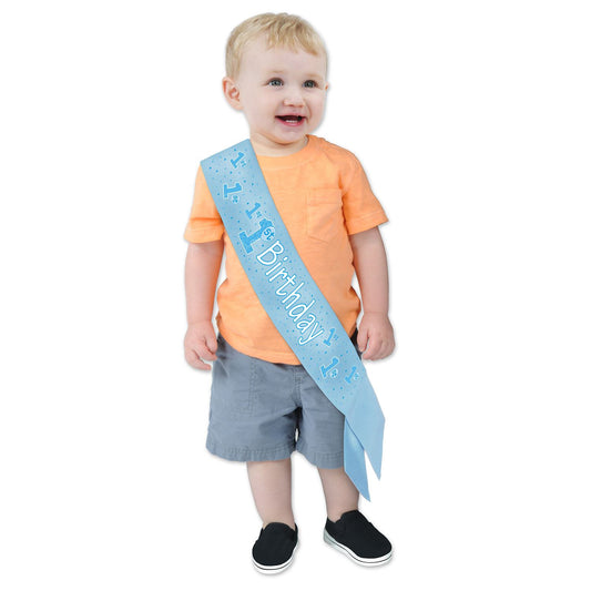 Beistle 1st Birthday Satin Sash - Party Supply Decoration for 1st Birthday