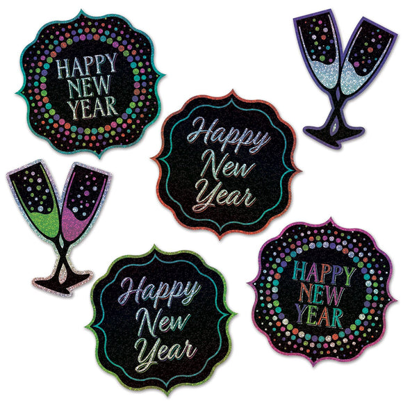 Beistle Happy New Year Cutouts  (6/Pkg) Party Supply Decoration : New Years