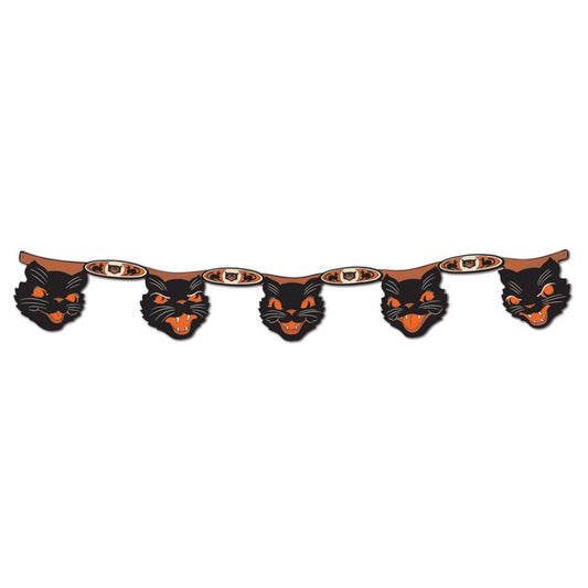 Beistle Vintage Jointed Black Cat Streamer 70.5 in  x 4' (1/Pkg) Party Supply Decoration : Halloween-Vintage