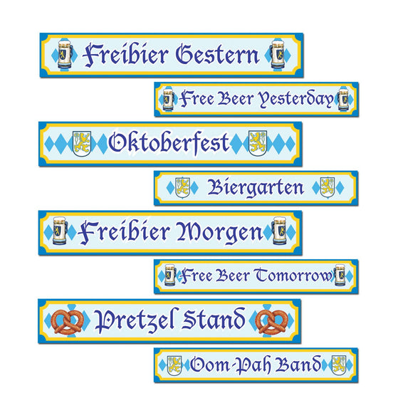 Beistle Oktoberfest Sign Cutouts (4/pkg) 4 in  x 24 in  (4/Pkg) Party Supply Decoration : Oktoberfest