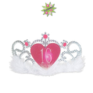 Beistle Plastic Light-Up "16" Tiara - Party Supply Decoration for Sweet 16