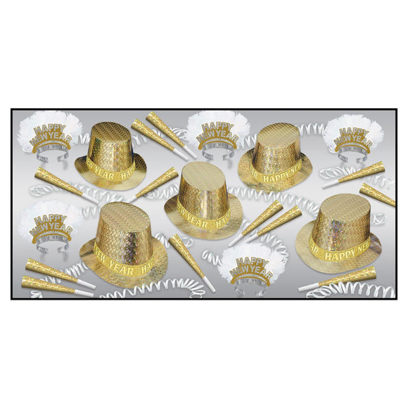 Beistle Topaz Happy New Year Asst for 50 - Party Supply Decoration for New Years