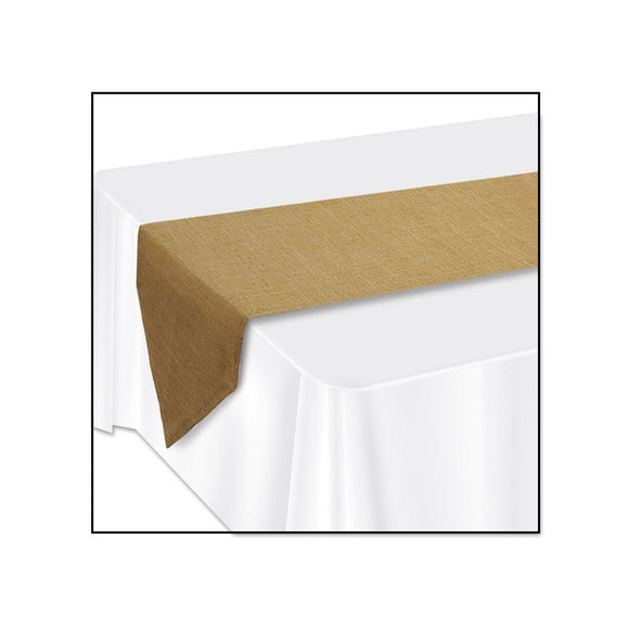 Beistle Faux Burlap Table Runner - Party Supply Decoration for General Occasion
