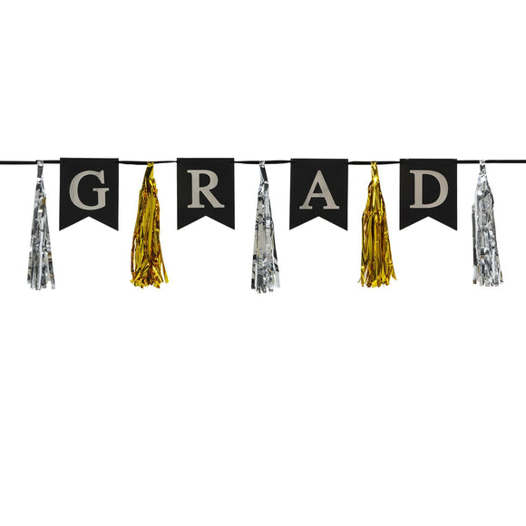 Beistle Grad Tassel Streamer 13 in  x 6' 6 in  (1/Pkg) Party Supply Decoration : Graduation