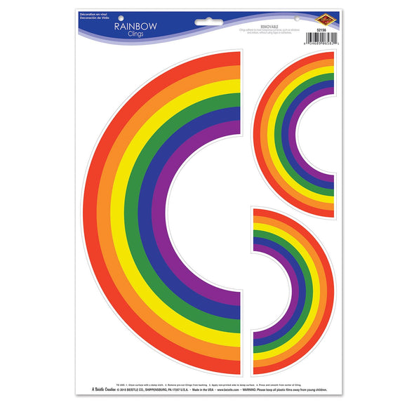 Beistle Rainbow Clings - Party Supply Decoration for Rainbow