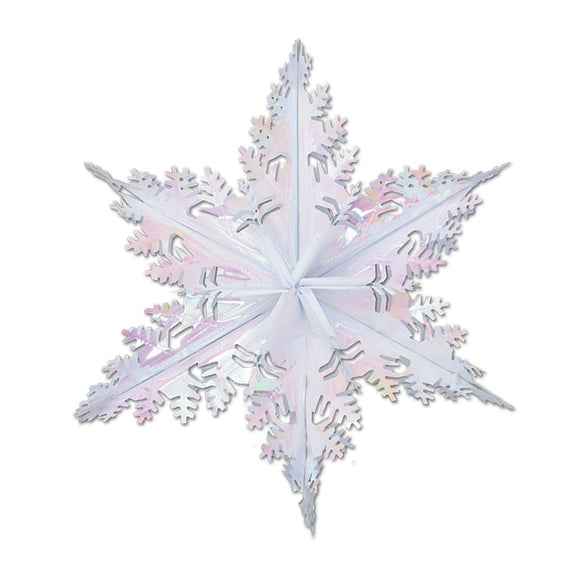 Beistle Opalescent Metallic Winter Snowflake - Party Supply Decoration for Christmas / Winter