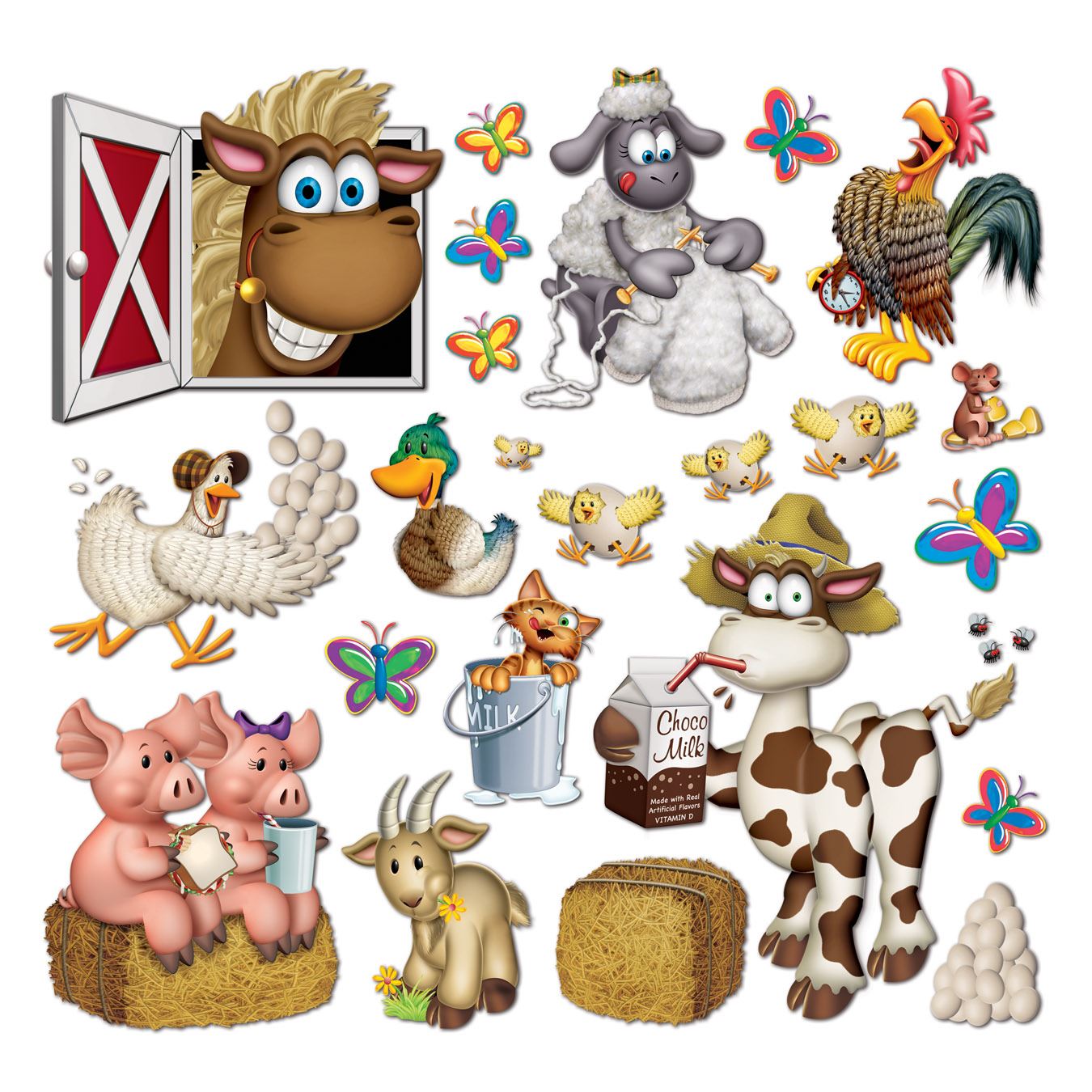 Beistle Farm Animal Props (23/pkg) - Party Supply Decoration for Farm