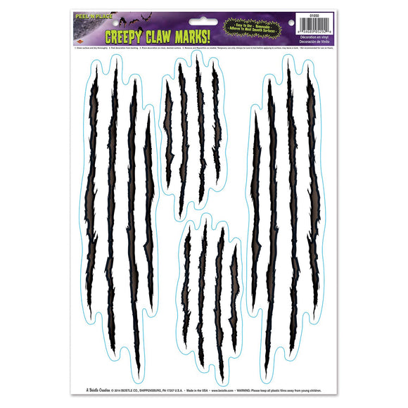 Beistle Creepy Claw Marks! Peel 'N Place - Party Supply Decoration for Halloween