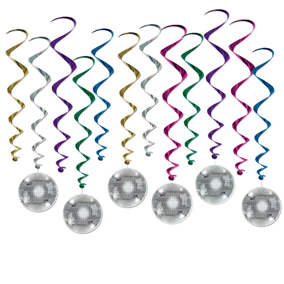 Beistle Disco Ball Whirls - Party Supply Decoration for 70's