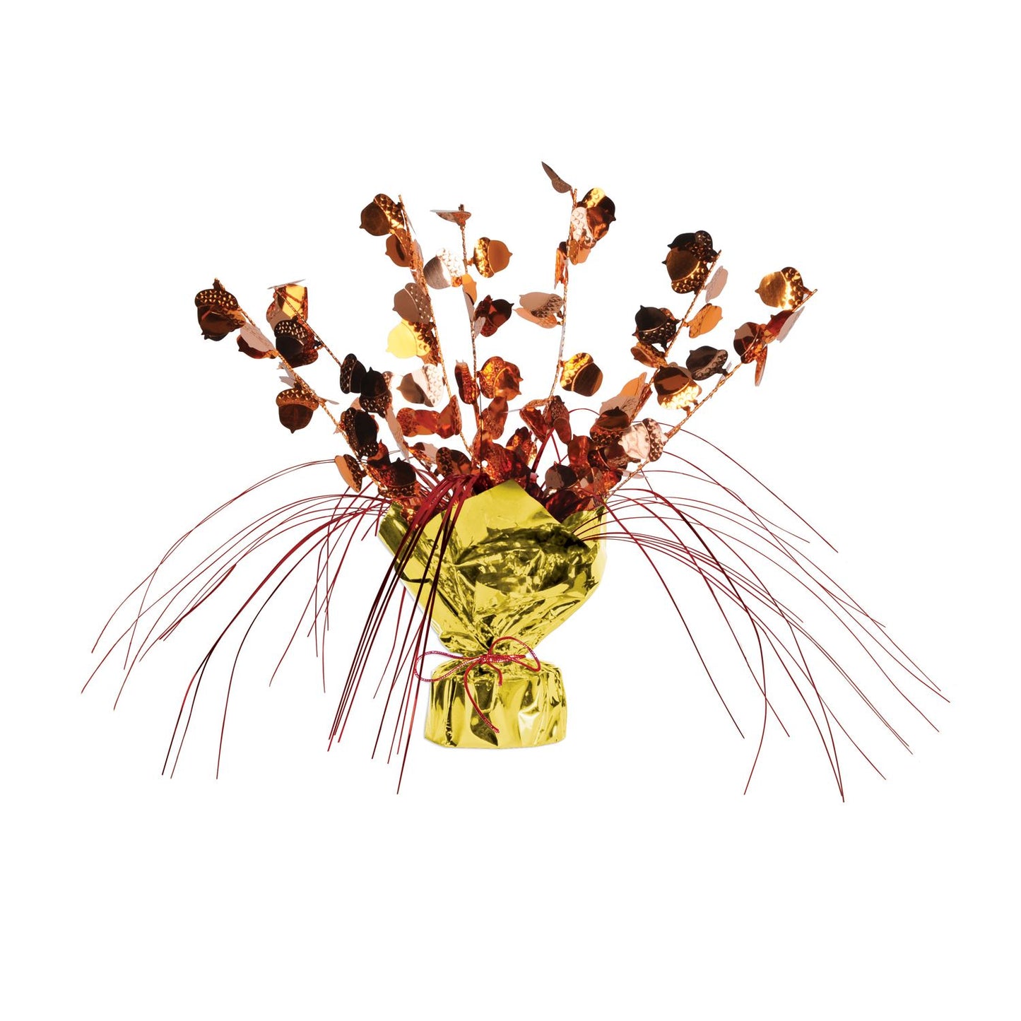 Beistle Acorn Gleam 'N Spray Centerpiece 11 in  (1/Pkg) Party Supply Decoration : Thanksgiving/Fall