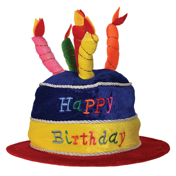 Beistle Plush Happy Birthday Cake Hat  (1/Card) Party Supply Decoration : Birthday