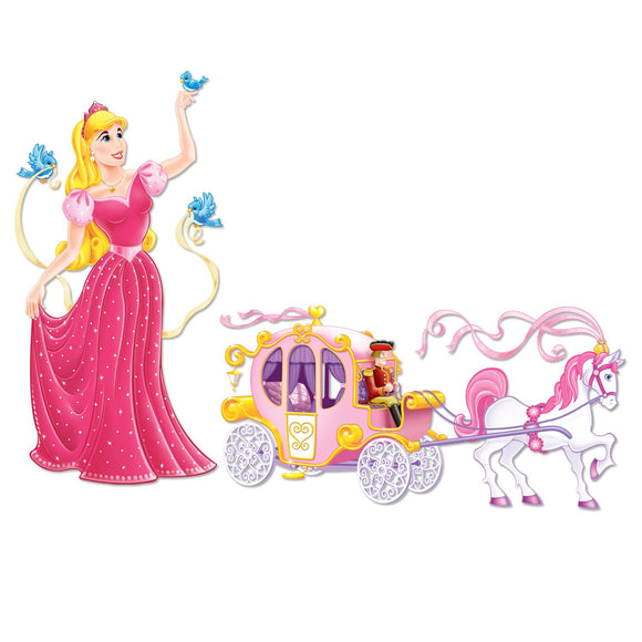 Beistle Princess and Carriage Props (2/pkg) - Party Supply Decoration for Princess