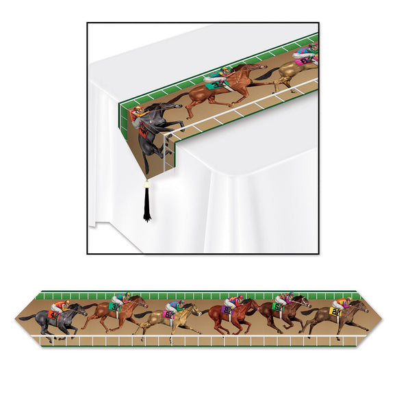 Beistle Printed Horse Racing Table Runner - Party Supply Decoration for Derby Day