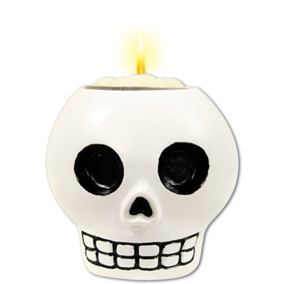Beistle Skull Tea Light Holder - Party Supply Decoration for Day of the Dead
