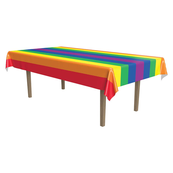 Beistle Rainbow Tablecover 54 in  x 108 in  (1/Pkg) Party Supply Decoration : Rainbow