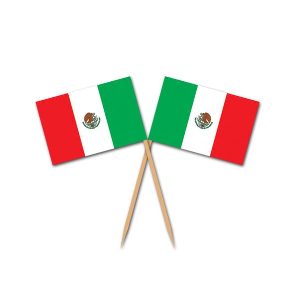 Beistle Mexican Flag Picks (50/pkg) - Party Supply Decoration for Fiesta / Cinco de Mayo