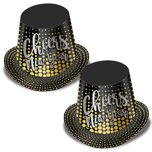 Beistle Silver & Gold Cheers To The NY Hi-Hat   Party Supply Decoration : New Years
