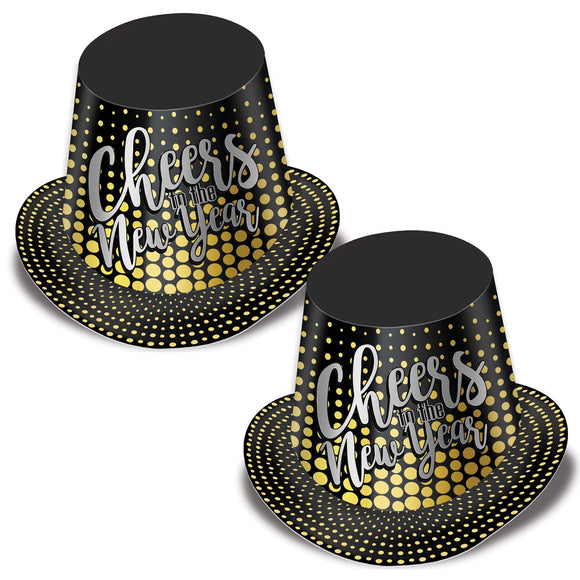 Beistle Silver & Gold Cheers To The NY Hi-Hat   Party Supply Decoration : New Years