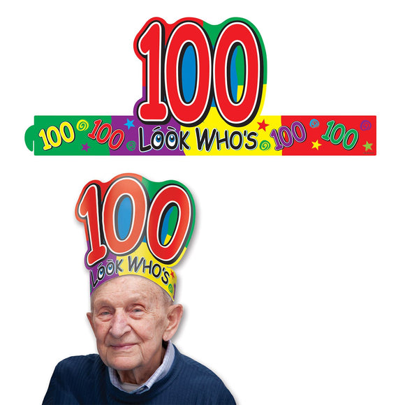 Beistle  in Look Who's 100 in  Headband   Party Supply Decoration : Birthday-Age Specific
