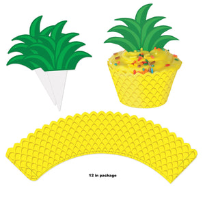 Beistle Pineapple Cupcake Wrappers - Party Supply Decoration for Luau