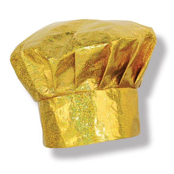 Beistle Prismatic Gold Chef's Hat  (1/Card) Party Supply Decoration : General Occasion