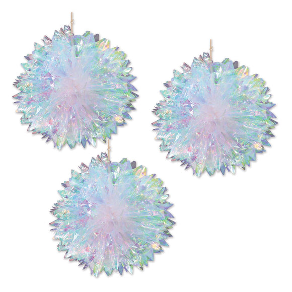 Beistle Iridescent Fluff Balls - Party Supply Decoration for General Occasion