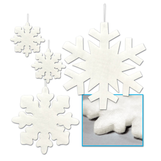 Beistle Fluffy Snowflakes - Party Supply Decoration for Christmas / Winter