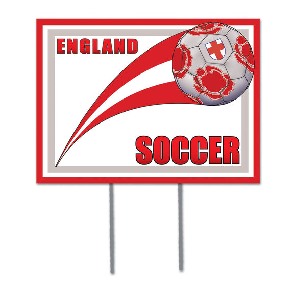 Beistle England Soccer Plastic Yard Sign 110.5 in  x 150.5 in   Party Supply Decoration : Soccer