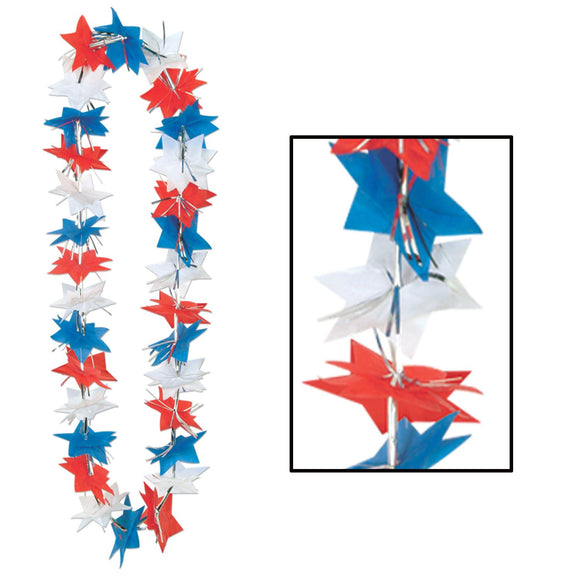 Beistle Patriotic Star Party Lei (1/pkg) - Party Supply Decoration for Patriotic