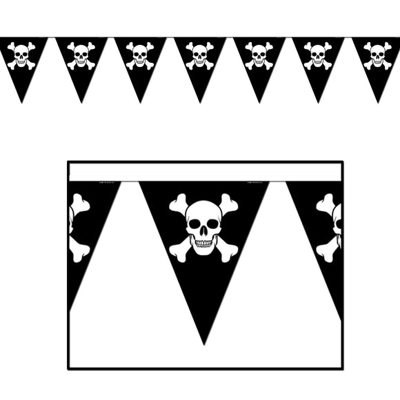 Beistle Jolly Roger Pennant Banner, 12 ft 11 in  x 12' (1/Pkg) Party Supply Decoration : Pirate