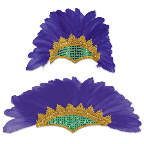 Beistle Feathered Showgirl Headpiece - Party Supply Decoration for Mardi Gras