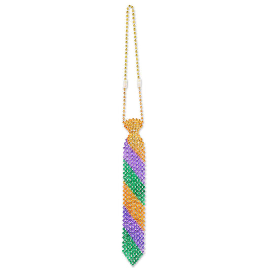 Beistle Beaded Mardi Gras Tie - Party Supply Decoration for Mardi Gras