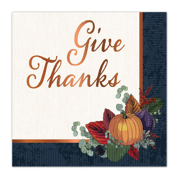 Beistle Fall Thanksgiving Luncheon Napkins - Party Supply Decoration for Thanksgiving / Fall