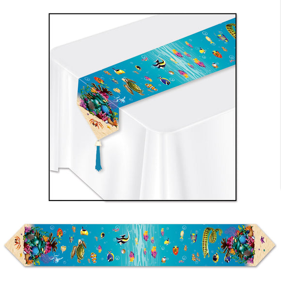 Beistle Printed Under The Sea Table Runner - Party Supply Decoration for Under The Sea