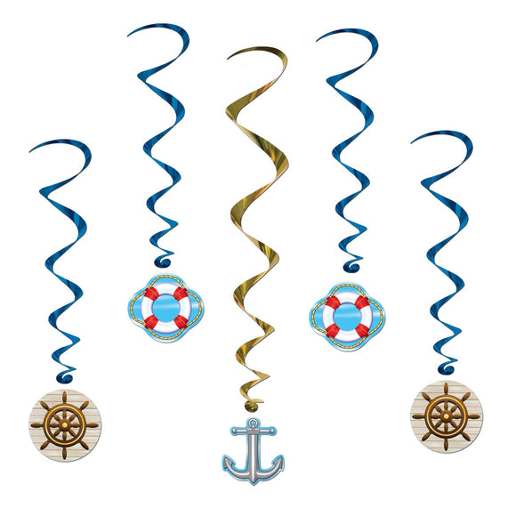 Beistle Cruise Ship Whirls (5/pkg) - Party Supply Decoration for Nautical