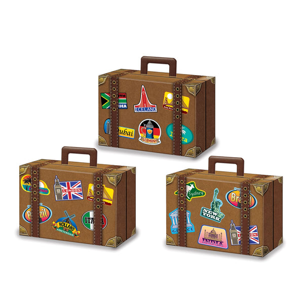 Beistle Luggage Favor Boxes - Party Supply Decoration for Around The World