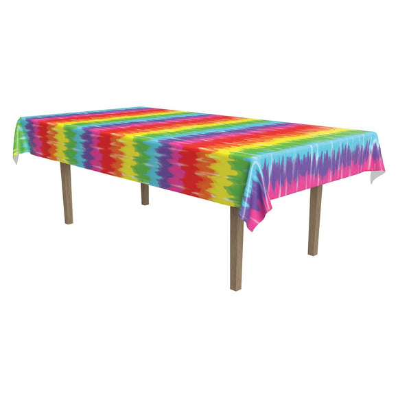 Beistle Tie-Dyed Tablecover 54 in  x 108 in  (1/Pkg) Party Supply Decoration : 60's