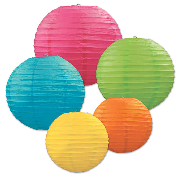 Beistle Colorful Paper Lantern Assortment - Party Supply Decoration for General Occasion