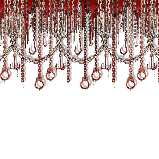 Beistle Bloody Chains & Hooks Backdrop 4' x 30' (1/Pkg) Party Supply Decoration : Halloween