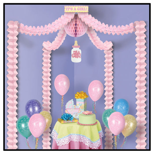 Beistle It's A Girl Party Canopy - Party Supply Decoration for Baby Shower