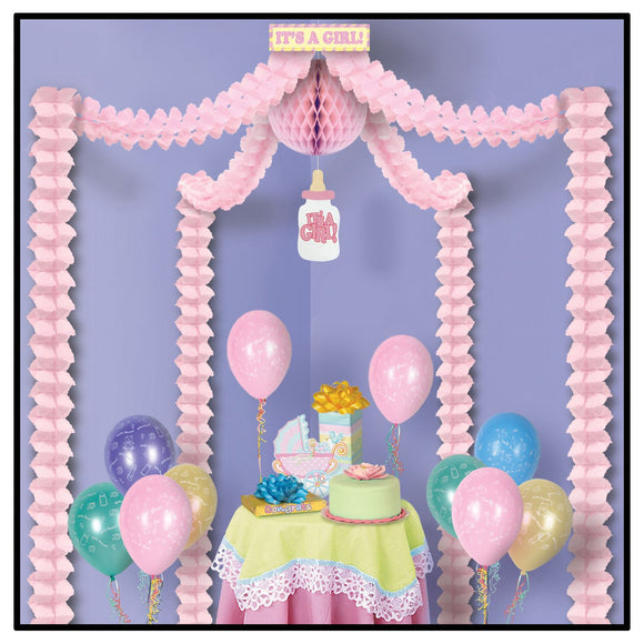 Beistle It's A Girl Party Canopy - Party Supply Decoration for Baby Shower